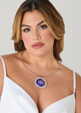 Crystal Rings Pendant Necklace Pansy | Ashley Stewart