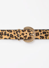 Animal Faux Calf Hair Belt Brown Animal | Ashley Stewart