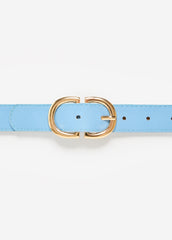 Crescent Buckle Belt POWDER BLUE | Ashley Stewart