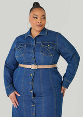 Crescent Buckle Pants Belt Iced Coffee | Ashley Stewart