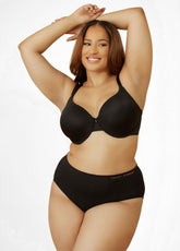 Micro Underwired T-Shirt Bra Black | Ashley Stewart