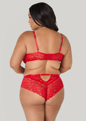 Crotchless Lace Bodysuit Red | Ashley Stewart