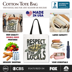 Respect the Locals Turtles Tote Bag White | Ashley Stewart