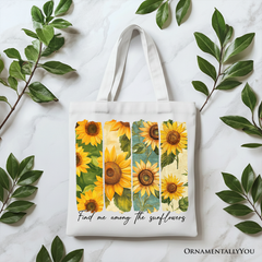 Among the Sunflowers Canvas Tote Bag White | Ashley Stewart