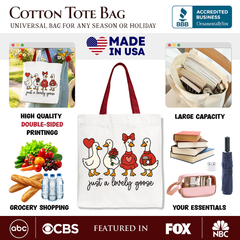Lovely Goose Canvas Tote Bag Beige | Ashley Stewart