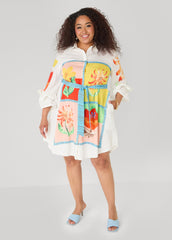 Ruffled Amore Shirtdress Multi | Ashley Stewart