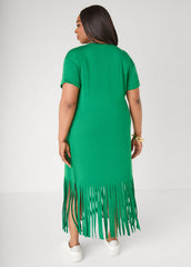 Always God Fringed T Shirt Dress Amazon | Ashley Stewart