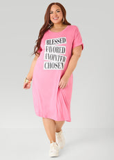 Blessed Graphic T Shirt Dress Confetti | Ashley Stewart