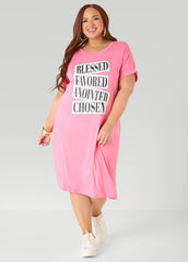 Blessed Graphic T Shirt Dress Confetti | Ashley Stewart