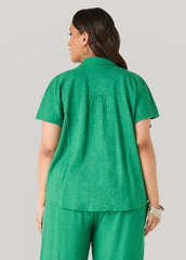 Linen Blend Shirt Amazon | Ashley Stewart