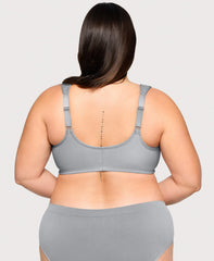 Front-Closure Cotton WonderWire Bra Silver | Ashley Stewart