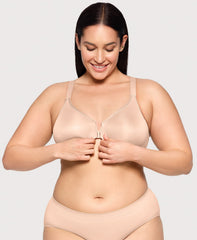 Front-Closure Posture Back WonderWire Bra Cafe | Ashley Stewart