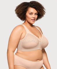 MagicLift Front-Closure Racerback Bra Cafe | Ashley Stewart