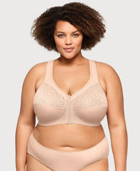 MagicLift Front-Closure Racerback Bra Cafe | Ashley Stewart