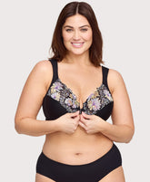 Front-Closure WonderWire Bra Floral Print | Ashley Stewart
