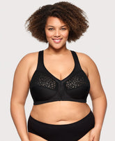 MagicLift Front-Closure Racerback Bra Black | Ashley Stewart