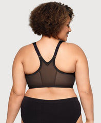 MagicLift Front-Closure Racerback Bra Black | Ashley Stewart
