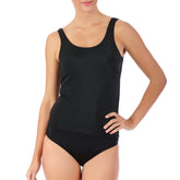 InstantFigure Compression Tankini Top Black | Ashley Stewart