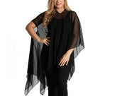 InstantFigure Mesh InstaWrap Shawl Black | Ashley Stewart
