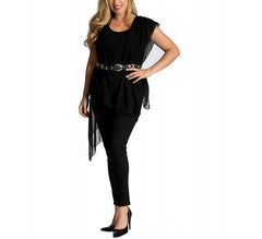 InstantFigure Mesh InstaWrap Shawl Black | Ashley Stewart