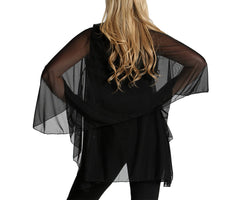 InstantFigure Mesh InstaWrap Shawl Black | Ashley Stewart
