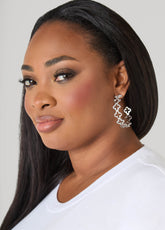 Clover Silver Tone Hoop Earrings Silver | Ashley Stewart