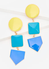 Colorblock Dangle Earrings Multi | Ashley Stewart