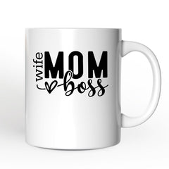 Wife Mom Boss Ceramic Mug White | Ashley Stewart