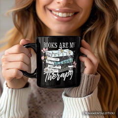 Books Are My Therapy Mug Black | Ashley Stewart