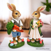 Harvest and Bloom Country Bunny Figurine Set Multi | Ashley Stewart