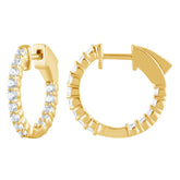 1 Carat Lab Grown Inside Out Diamond Hoop Earrings In Yellow Gold Plat | Ashley Stewart