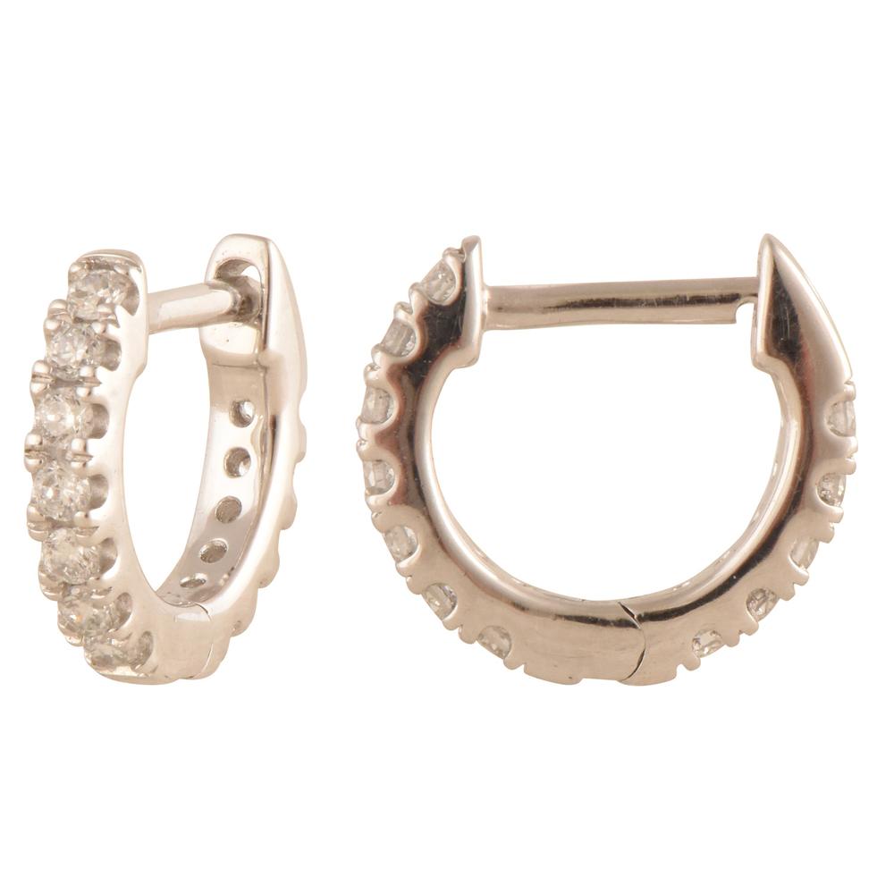 0.20 Carat Lab Grown Diamond Hinged Huggie Hoop Earrings | Ashley Stewart