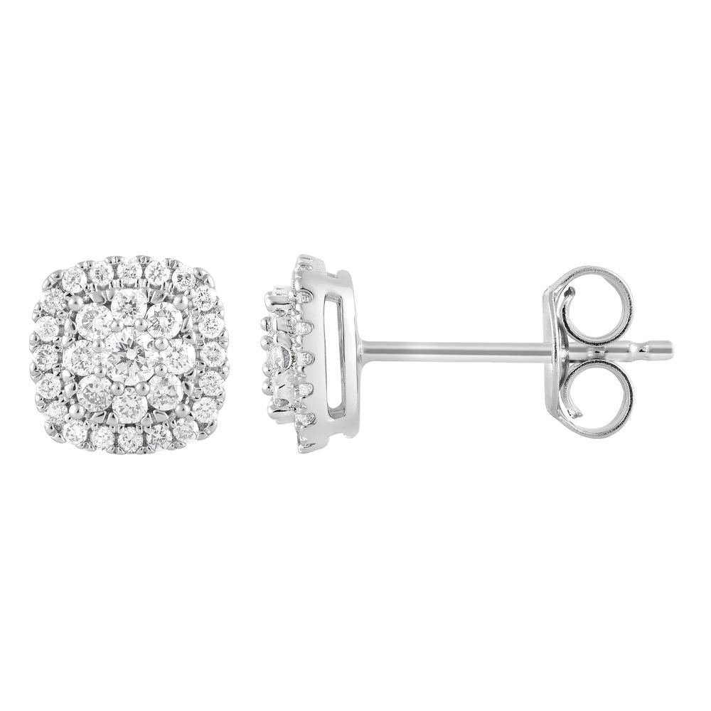 0.33 Carat Lab Grown Cushion Shaped Diamond Stud Earrings | Ashley Stewart