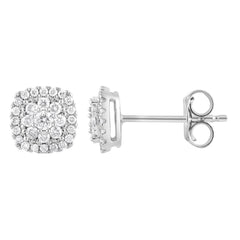 0.33 Carat Lab Grown Cushion Shaped Diamond Stud Earrings | Ashley Stewart