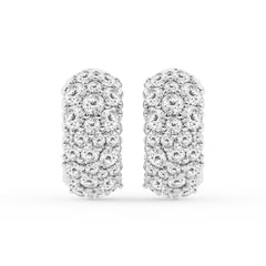 2 Carat Round Lab Grown Cluster Diamond Hoop Earrings In Sterling Silv White | Ashley Stewart