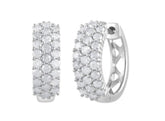 0.50 Carat Lab Grown Cluster Diamond Hinged Hoop Earrings | Ashley Stewart