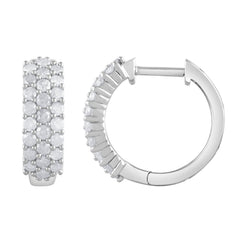 0.50 Carat Lab Grown Cluster Diamond Hinged Hoop Earrings | Ashley Stewart