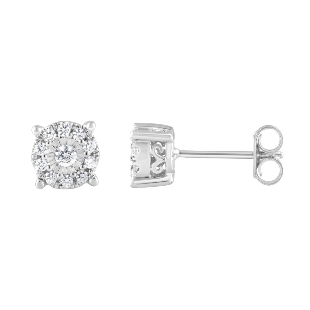 0.25 Carat Lab Grown Halo Diamond Stud Earrings Rose | Ashley Stewart