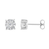 0.25 Carat Lab Grown Halo Diamond Stud Earrings Rose | Ashley Stewart