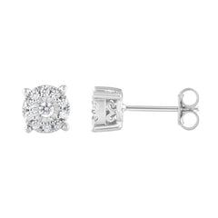 0.25 Carat Lab Grown Halo Diamond Stud Earrings Rose | Ashley Stewart
