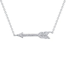 0.15 Carat Lab Grown Diamond Arrow Necklace In Sterling Silver | Ashley Stewart