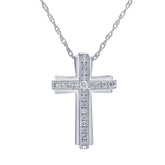 0.25 Carat Sterling Silver Lab Grown Diamond Cross Necklace | Ashley Stewart