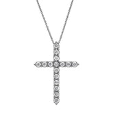 0.50 Carat Sterling Silver Lab Grown Diamond Cross Pendant Necklace | Ashley Stewart
