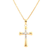 0.25 Carat Lab Grown Diamond Cross Pendant Necklace In Yellow Gold Pla | Ashley Stewart