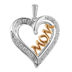 0.25 Carat Lab Grown Diamond Heart Mom Pendant Necklace | Ashley Stewart