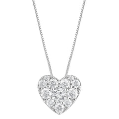 0.50 Carat Lab Grown Diamond Heart Pendant Necklace In Sterling Silver | Ashley Stewart