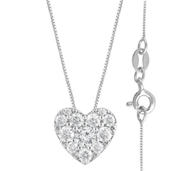 0.50 Carat Lab Grown Diamond Heart Pendant Necklace In Sterling Silver | Ashley Stewart