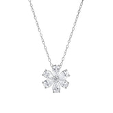 1 Carat Lab Grown Floral Diamond Pendant Necklace In Sterling Silver | Ashley Stewart