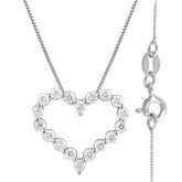 0.25 Carat Heart Lab Grown Diamond Pendant Necklace In Sterling Silver | Ashley Stewart