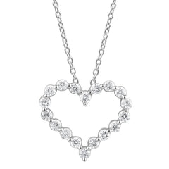 0.25 Carat Heart Lab Grown Diamond Pendant Necklace In Sterling Silver | Ashley Stewart